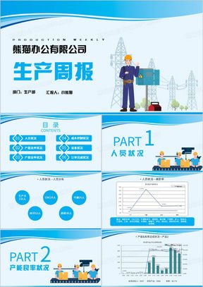 生產工作匯報ppt模板 生產工作匯報ppt模板下載 熊貓辦公